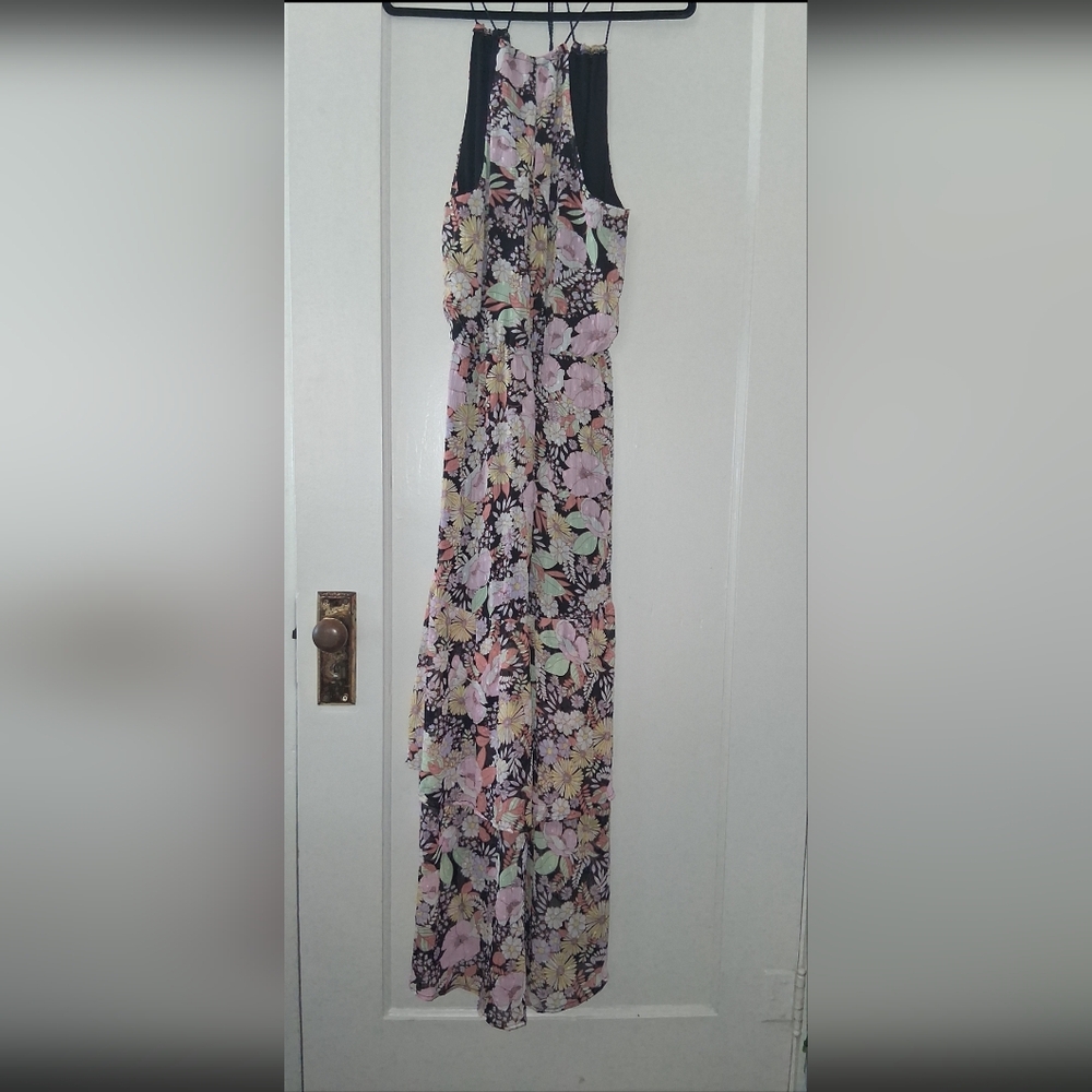 Melrose & Market Floral High‑Low Dress • Braided Straps • Tassel Tie • Size S 🌺 - Picture 4 of 13